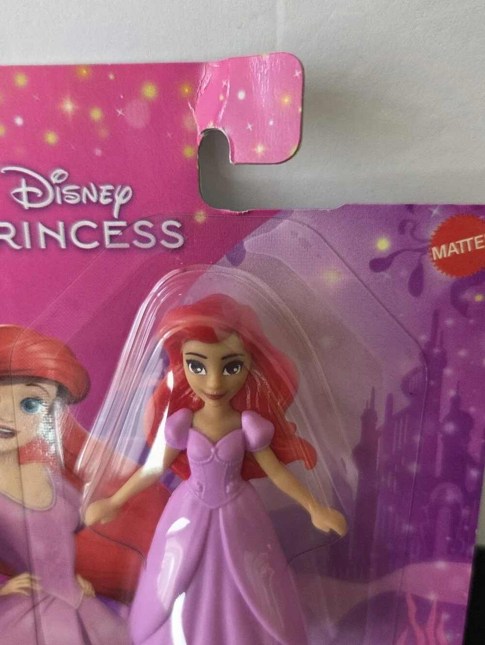 NIB Disney Princess Ariel Pink Dress Mini Figure Mattel 2.75